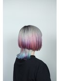 silver×pastel mesh