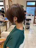 ジャスト ヘア アネックス 久里浜店(just hair ANNEX)&nbsp;【just hair京急久里浜】耳かけショート/透け感アッシュベージュ