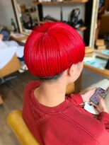 トルチェ(toRtue) 刈り上げマッシュ レッドカラー ビビットレッド