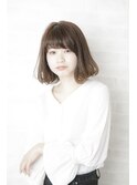黒髪/グレーベージュ/レイヤーロング/前髪パーマ/銀座