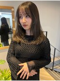 20代30代ストレートアッシュベージュ髪質改善大人ミディ