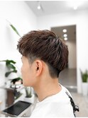 【メンズ★大名】束間ツーブロックショート×刈り上げ×ブラウン