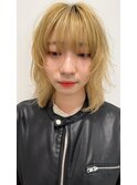 ハイトーンウルフクビレイヤーブリーチぬきっぱなしダブルカラー