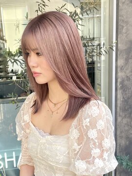 シャロン(SHARON) 【SHARON】ミディアムカット×ピンクベージュ