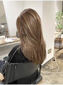 レイヤーカットケアブリーチダブルカラーカーキベージュ