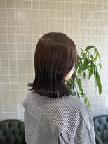 ボアップ 新居浜店(boappu) #ぱつっとミディアム#顔まわりカット#明るめブラウン