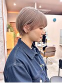 ハイトーンショート/マッシュショート/ミルクティーベージュ