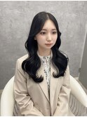 レイヤーカット/韓国ヘア/ブルーブラック/暗髪/ブリーチなし