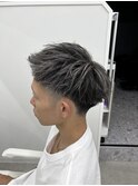 横浜/メンズシルバーハイライト/ツーブロックショート/メッシュ