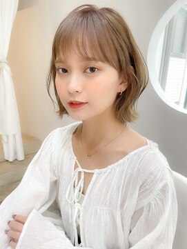 レア 表参道(L'ea) 暗めカラーグランマッシュデザインカラーフェイスフレーミング