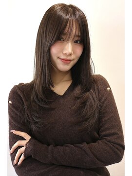 イヴォーク トーキョー(EVOKE TOKYO) レイヤー/ミディアム・ロング/20代/顔周り/ブラウンベージュ