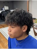 MEN'S HAIR/マレットヘア/波巻きパーマ/大人メンズ/表参道駅
