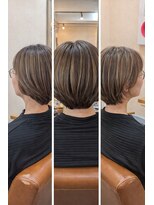 リコ ヘアーメイク 湘南台店(Lico hair make)&nbsp;立体ハイライトの大人ショートボブ