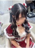 三つ編みハーフツイン