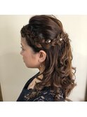 編み込みハーフアップ☆ロング編