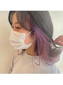 ○前髪あり 透明感 インナーパープル○