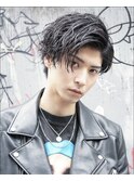 メンズ大人スパイラルパーマルードモードストリート刈り上げ