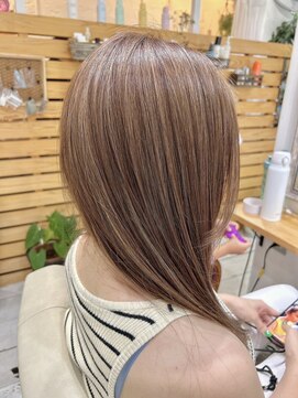 コンフィープラス(comfy plus) 髪質改善カラー★ハイライトミルクティベージュ白髪染め40代50代