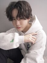 トレヘアー 京都 烏丸(tRe hair)&nbsp;フェザーパーマ　ブルーブラック　サーフカール