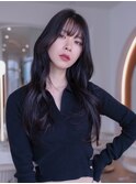 ダークアッシュ/韓国風/顔周りレイヤー/レイヤーカット/似合わせ