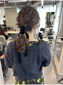 ヘアアレンジ　透明感カラー　ベージュカラー
