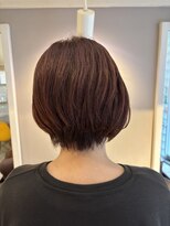 モップス 富岡店(MOPS)&nbsp;コーラルピンク×ショートボブ