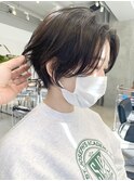 大人マッシュショート丸みショート黒髪ショートベリーショート