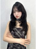 韓国ヘア　レイヤーカット　暗髪　髪質改善　SAYAKA