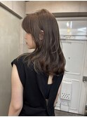 くびれヘア/暗めカラー/アプリコットオレンジ/縮毛矯正