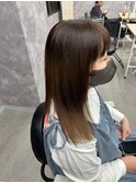 イメチェン/ピンクベージュ/アンブレラ/前髪カタログ