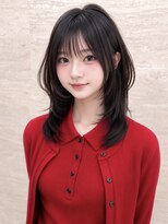 パルス ヨコハマ(PULSE yokohama) ミディアムレイヤーハッシュカット顔まわりカット骨格補正
