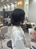 ヘアーワークス ボナ(HAIR WORKS bona.)&nbsp;大人ガーリーなミディアムボブ×デジタルパーマ/髪質改善ケア