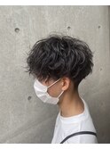 メンズヘアシャドウパーマ刈り上げツーブロック