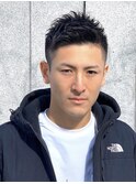 ☆黒髪ワイルドアップバング刈り上げフェードビジネスショート