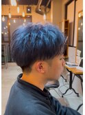 ブリーチ1回でできる！ネイビーブルー！