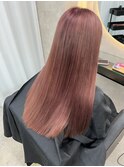 ホワイトグレージュミニウルフチェリーブラウンデジタルパーマ