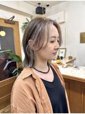 ホワイトグレージュ/ミニウルフ/チェリーブラウン/丸型/恵比寿