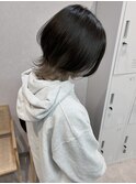 ブルーブラック　フェザーパーマ　サーフカール　センターパート