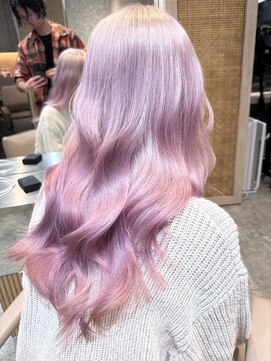 サンク 原宿 表参道(cinq) ★ブリーチカラーハイトーンカラーラベンダーピンクベージュ30代