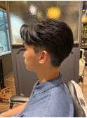 ナチュラルセンターパート×ツーブロック