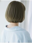 オリーブグレージュ/ミニボブ/20代30代40代◎前髪あり/艶髪高崎