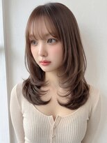 ジーナ セントラル銀座(Zina)&nbsp;髪質改善*韓国レイヤーミルクブラウン艶髪*前髪【Zina銀座】