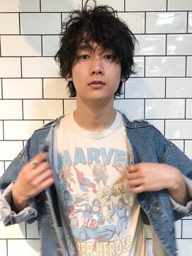 ルーク 立川(LUK) Lien☆ツイストパーマ×アッシュブラック×ツーブロック　立川