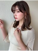 みきな韓国ヘアヨシンモリ顔まわり後れ毛小顔20代可愛いセミディ