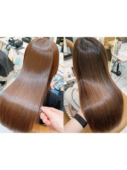 【トリートメント+カット+柔らか縮毛矯正￥15800】傷みを最小限に抑える施術。前髪縮毛矯正も。[恵比寿]