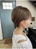 髪質改善 ショートボブ インナーカラー 韓国風 前髪カット 小顔