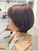 大人ショートボブショートインナーカラー丸みショートカット