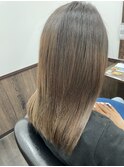 髪質改善カラー×オリーブグレージュ