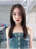 黒髪ボブルフネビージュ小顔ワンレン顔まわり韓国レイヤーカット