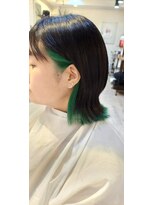 ヘアーエポック(hair epoque) インナーカラーグリーン